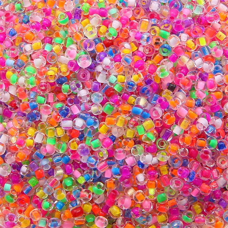 Feildoo 30g 6/0 4mm Glass Seed Beads for Jewelry Making, Bulk Tiny Round  Bead Colorful Beads Set for DIY Bracelet Earring Necklace Craft, N#024