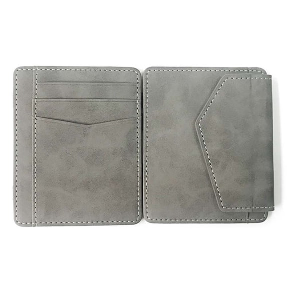 Portable ID Credit Card Holder PU Leather Bank Card Magic Wallet Money clips Men Wallet Mini Coin Purse IVORY