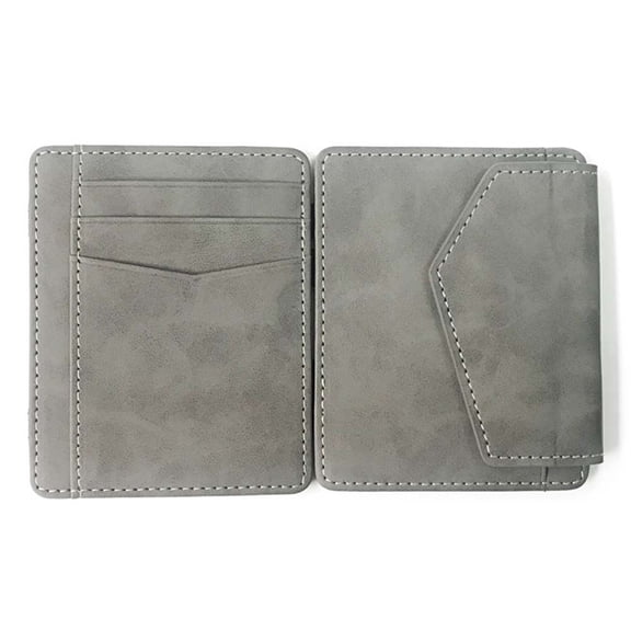 Portable ID Credit Card Holder PU Leather Bank Card Magic Wallet Money clips Men Wallet Mini Coin Purse IVORY