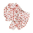 thumbnail image 4 of Baby Boys Pajama Set Valentines Day Pajama Long Sleeve Heart Button Down Sleep Top Boy Pajamas Size 6-12 Months, 4 of 9