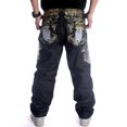 thumbnail image 5 of Ruiatoo Baggy Jeans for Men Classic Relaxed Fit Vintage Hip Hop Skateboard Pants with Embroidery 020 Black Size 42, 5 of 5