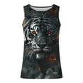 thumbnail image 7 of Sakmal Black Big and Tall Tank Tops for Men Black Scoop Neck Lion Graphic Camisole Lightweight Stringer Muscle Sleeveless Shirts, 7 of 7