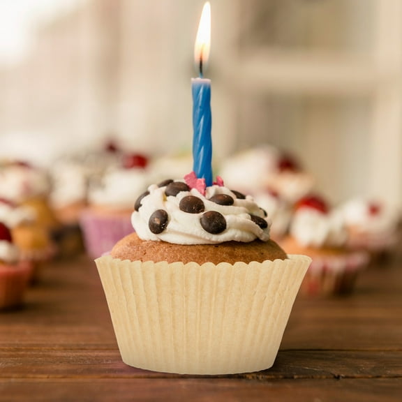 Soimiss 100Pcs Beige Baking Cups Paper Muffin Liners Easy to Demould for Home Use