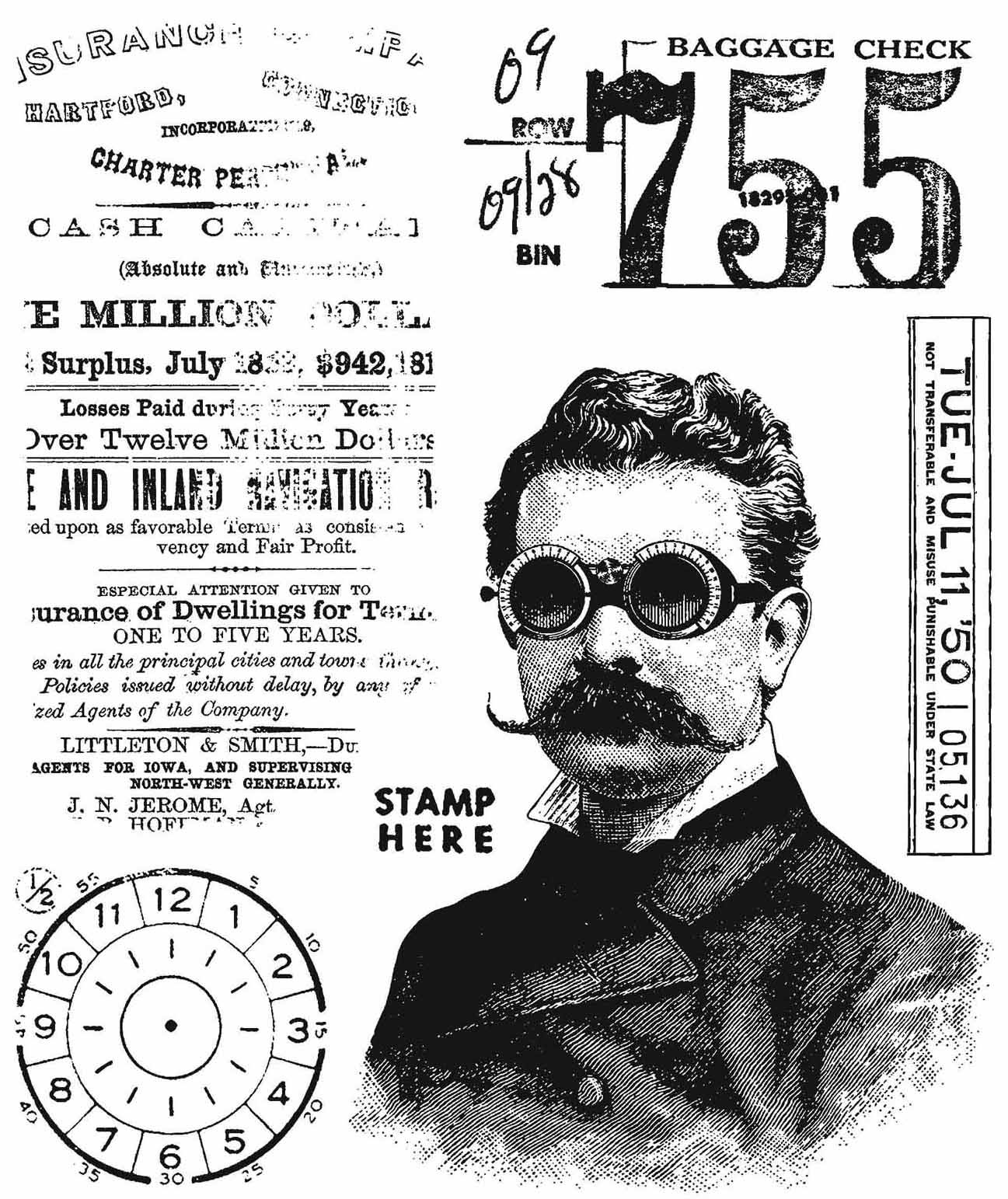 Tim Holtz Cling Stamps 7" x 8.5", The Professor 2
