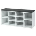 thumbnail image 5 of Topbuy White Adjustable 10-Cube Organizer Bench Entryway Padded Shoe Storage Bench, 5 of 5