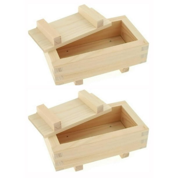 Molde de prensa para sushi JapanBargain 3131 de madera rectangular de 18 x 10 cm