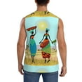 thumbnail image 4 of Bingfone African Women Pattern Men's Tank Tops Workout Sleeveless Tee Shirts Running Beach Tanks for Men-3X-Large, 4 of 8