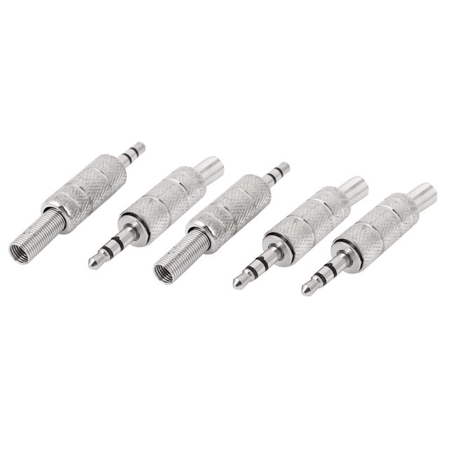 Unique Bargains 5pcs 2 Pole 3.5mm Stereo Male Connector VCD Audio Transducer Spring Relief Jack