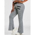 thumbnail image 3 of Pantalones Campana Talla Extra Estampado Teñido Espacio de Cremallera Rosegal  Pantalones de talla grande, 3 of 5