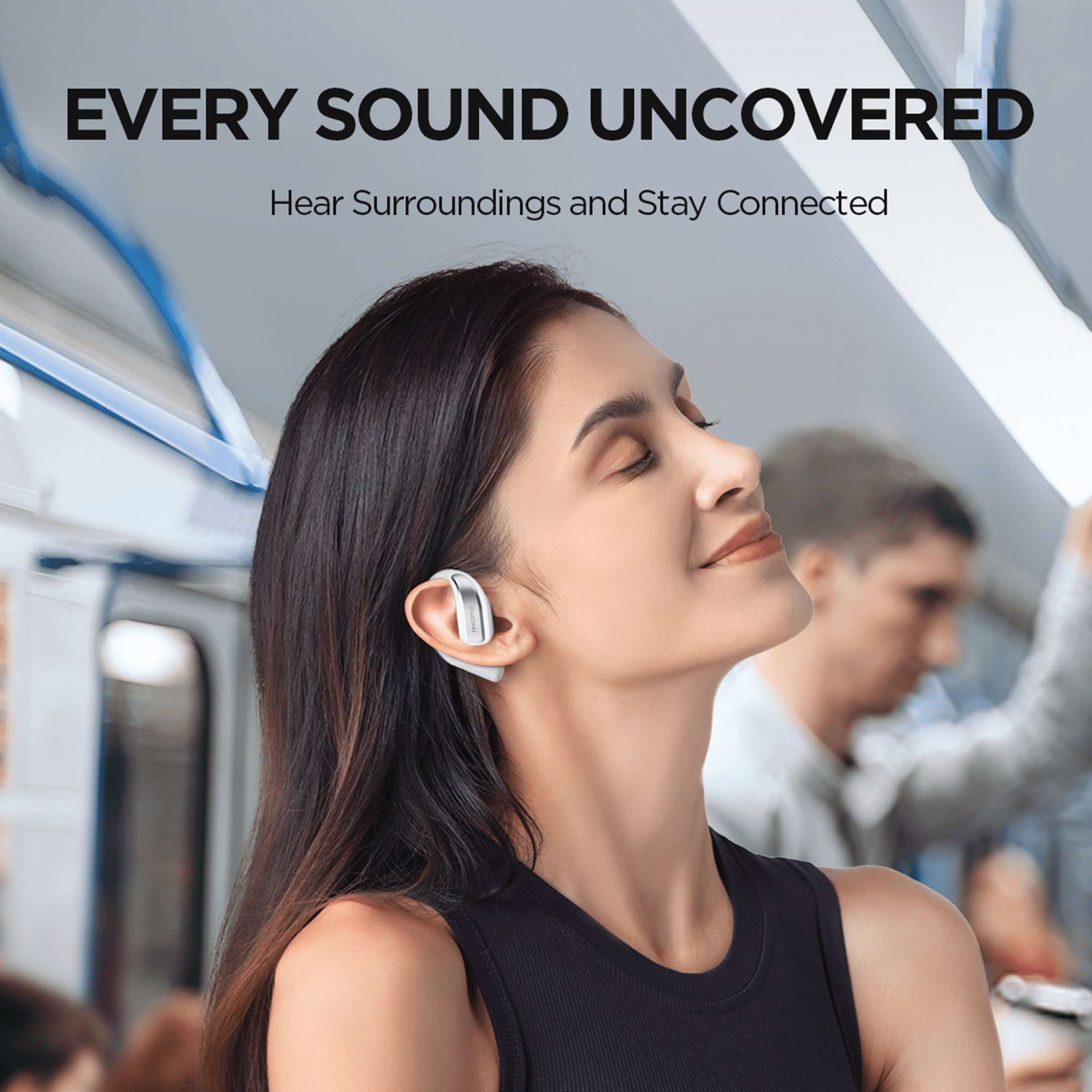 1MORE S70 Open Ear Wireless Earbuds with Charging Case, 40H Playtime, IPX5 Waterproof, White