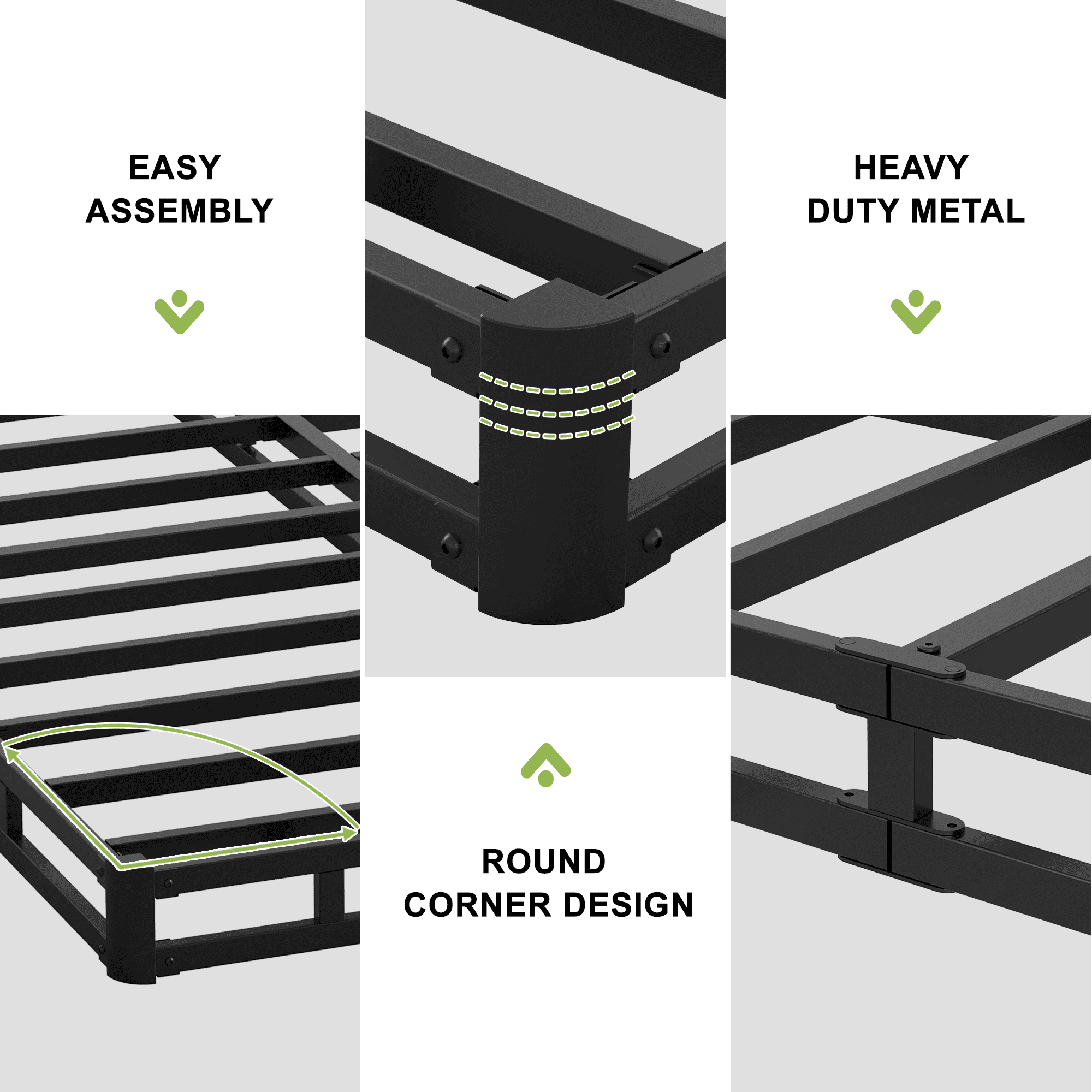 Napcenter 5 inch Full Size Box Spring, Mattress Foundation, Heavy Duty Metal, Included Fabric Cover, Noise Free, Easy Assembly