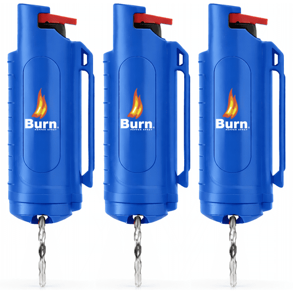 BURN Pepper Spray 1/2oz Blue 3 Pack
