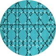 thumbnail image 1 of Ahgly Company Machine Washable Indoor Round Transitional Dark Cyan Green Area Rugs, 4' Round, 1 of 7