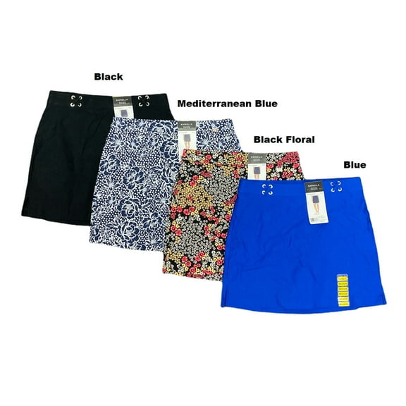 Rafaella Women's Supreme Stretch 4.5" Inseam Comfort Skort w/ Mesh Shorts (Mediterranean Blue, XL)