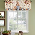 thumbnail image 3 of Gnomes Pumpkin Fall Curtain Valances for Windows, Kitchen Valance Window Treatments Panel 2 Pack, Thanksgiving Branches Maple Leaves Rod Pocket Short Curtains for Bathroom Bedroom 60 x 18 Inch, 3 of 8