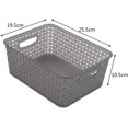 thumbnail image 2 of Juego de 6 cestas de almacenamiento de plástico tejido Gris, 2 of 7