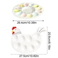 thumbnail image 2 of WUXIAB Ceramic Deviled Egg Platter,Pastel Egg Holder Plate,Easter Home Decor Platter,Round Plastic Paint Tray,Easter Ceramic Egg Tray,Hen Shape,Cute Tableware for Breakfast and Creative Serving,White, 2 of 7