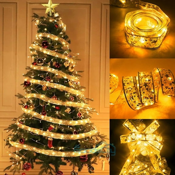 Led Ribbon Christmas Fairy String Lights For Christmas Tree Ornament Party Decor