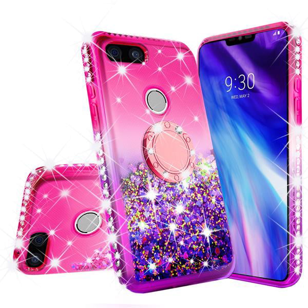 Purple Flower Bling Phone Case Rhinestone Diamond Cover for Google Pixel 3