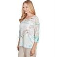 thumbnail image 3 of Alfred Dunner Womens Petite Patchwork Leaves Textured Top, 3 of 4