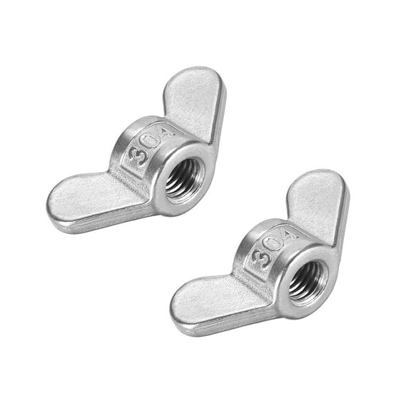 M10 Wing Nuts, Stainless Steel 304 Hand Twist Tighten Ear Butterfly Nut 2 Pcs