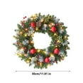 thumbnail image 3 of PEIBang Christmas Front Door Wreath,Wreath with LED Lights,Xmas Wreath Decorative Hanging Ornament for Wedding Party Home Decor, 3 of 9