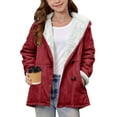 thumbnail image 4 of Coerni Girls Suede Fleece Lined Jacket Teen Polar Fleece Sherpa Button Down Shackets Winter Warm Coat Windproof Trendy Outerwear, 4 of 7
