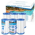 thumbnail image 1 of AMERTEER Swimming Pool Filter (2 Pack) Fits for Intex A/C Suitable for Summer Waves A/C Easy to Set Pool Filter Re-Useable, 1 of 9