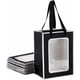 thumbnail image 1 of 12 bolsas de regalo de papel kraft con ventana transparente, 7,9 x 5,9 x 4,1 pulgadas, con asas, color blanco y negro., 1 of 9