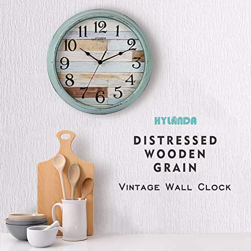 Skating Skateboard Wall Clock Silent Non Ticking Wall Clocks Battery Operated 12 Inch Farmhouse Clock for Living Room Bedroom Kitchen Bathroom Office