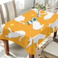 thumbnail image 5 of 60x120 Inch Tablecloth Polyester Square Tablecloth for Home Kitchen Dinner Decor White Cat Silhouettes, 5 of 9