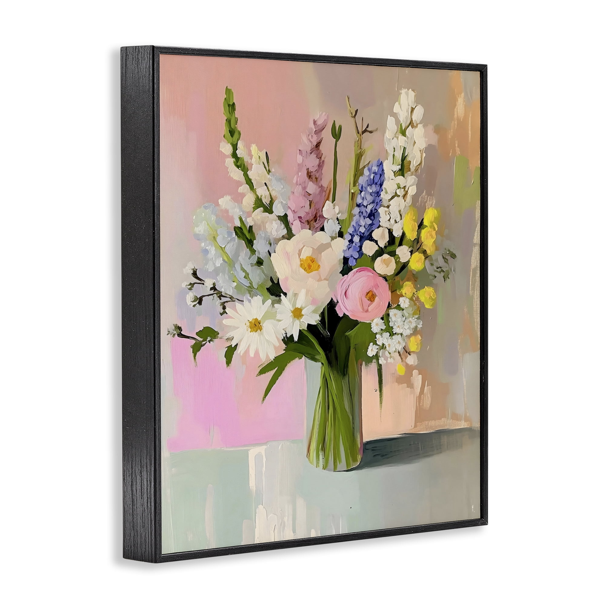 Stupell Industries Glass Vase with Spring Blooms Black Framed Giclee Art, design by The Prints Vibe