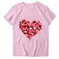thumbnail image 3 of Aloohaidyvio Hearts T-Shirt Women Vintage Valentine's Day Graphic Tee Summer Casual Print Short Sleeve Tops, 3 of 4