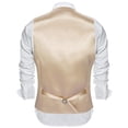 thumbnail image 4 of Barry Wang-Chaleco de seda para hombre, 30 colores, liso, negro, azul, verde, rojo, Pik Gold Champain, chaleco ajustado de satén morado, Tops para hombre, 4 of 5
