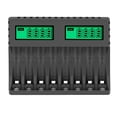 thumbnail image 1 of Cargador de batería, pantalla LCD, cargadores inteligentes de 8 ranuras para baterías recargables Aa/aa NiCd NiMH, 1 of 5