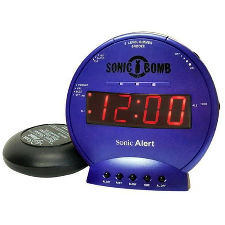 Sonic Alert SA-SBB500SS-B Sonic Bomb Vibrating Alarm Clock -