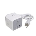 thumbnail image 1 of FixtureDisplays Multiprise 3 Pouces avec 3 Prises AC, 2 Ports USB, 1 Charge Rapide USB Type C, 1 Interrupteur, Rallonge de 5,9 Pieds, Maison, Bureau Petit Mini 15805, 1 of 8