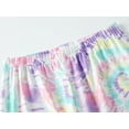 thumbnail image 5 of Beezizac Trendy Tie Dye Spiral Pajamas for Girls 2-Piece Soft Short Sleeve & Pants PJ Set Jammies Size 10, 5 of 7