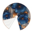 thumbnail image 3 of Salouo Elegant Blue Gold Blooms Christmas Tree Skirt 36" Farmhouse Christmas Decorations Snowman Xmas Tree Skirt Tree Mat for Holiday Party Decor, 3 of 8