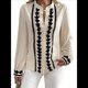 thumbnail image 1 of Blusas de Trabajo para Mujer, con Botones, Larga, Cuello en V, Encaje, Informales, Abotonadas, Camisas de Moda de Otoño. Beige XL, 1 of 7