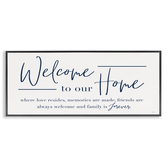 Stupell Industries Traditional Welcome Family is Forever Black Framed Giclee Art, 24 x 10, by Natalie Carpentieri