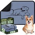 thumbnail image 2 of 2  Washable Pee Pads for Dogs 24"x36",   Puppypads Absorbency Non-Slip & Leak-Proof for Pet Whelping Box Playpen Crate Sofa Bed Floors (Gray), 2 of 7