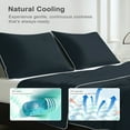 thumbnail image 3 of BlessLiving Cooling Pillowcases Standard, Breathable Envelope Closure Bedding Pillow Cover, Set of 2, 20" x 25", Navy, 3 of 8