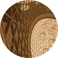thumbnail image 1 of Ahgly Company Indoor Round Patterned Blood Red Brown Area Rugs, 6' Round, 1 of 6