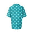 thumbnail image 7 of Women's Waffle Knit Polo Shirt Plus Size Friendly Color Block Striped Collared Short Sleeve Loose Fit Vacation Casual Summer Tops 2026, 3XL, 7 of 7