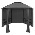 thumbnail image 6 of vidaXL Canopy Patio Pavilion Hexagonal Gazebo Outdoor Party Tent with Curtains, 6 of 9