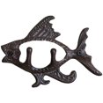 thumbnail image 1 of Coat Rack Wall Hanger, Cast Iron Fish Shape Design, Key Holder Hook, Heavy Wall Metal, 1 of 5