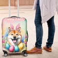 thumbnail image 4 of Happy Easter Shiba Inu with Bunny Ear Headband and Flowers Travel Luggage Cover Shibas Dog Lovers Gifts Idea Suitcase Dust Protective Decor - 13001, 4 of 5