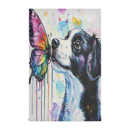 

Kitchen Towel 28x18 Inches x1，Plate Towel Decorative Towel Napkin Tea Towel Tea Towels For Kitchen Dish Cloths & Dish Towels Dogs Kiss Colorful Butterflies