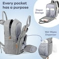 thumbnail image 7 of Ruvalino Baby Diaper Bag Backpack, Waterptoof Large Multifunctional Travel Bag with Extra Durable Fabric and Foldable Changing Pad included, Gray, 7 of 7